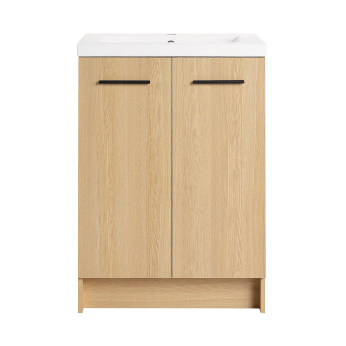 Floating Bathroom Vanity With Sink, Wall Mounted Double Door Storage