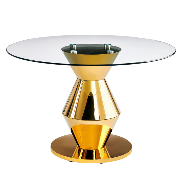 Round Dining Table - Gold