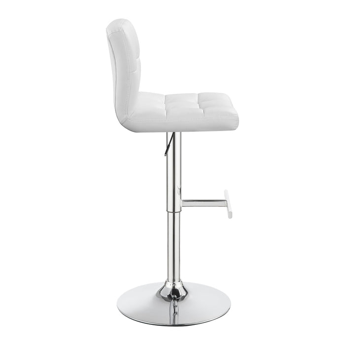 Lenny - Upholstered Adjustable Bar Stool (Set of 2) - White