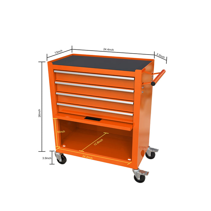 4 Drawers Multifunctional Tool Cart With Wheels