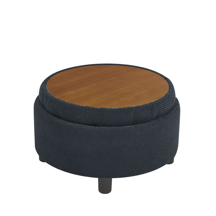 Storage Round Footstool Table Ottoman