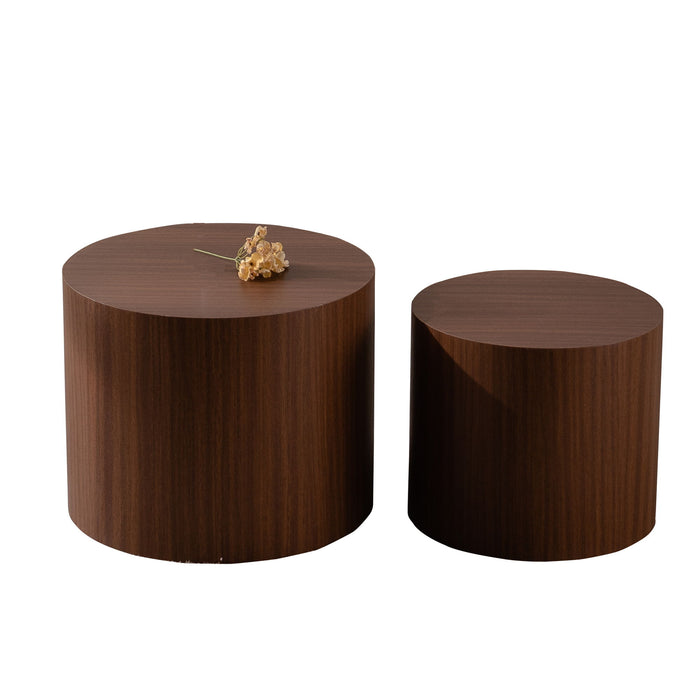 Modern Round Nesting Coffee Table (Set of 2)