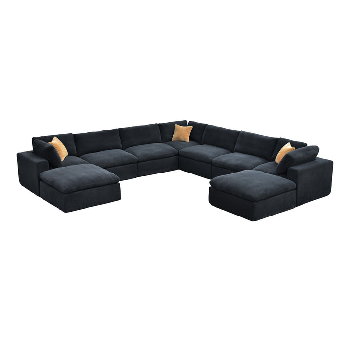 Custom Configuration Modular Sectional With Toss Pillows