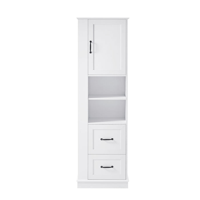Freestanding Bathroom Storage Cabinet With Adjustable Shelves And Side Hooks Board, Rectangle Design