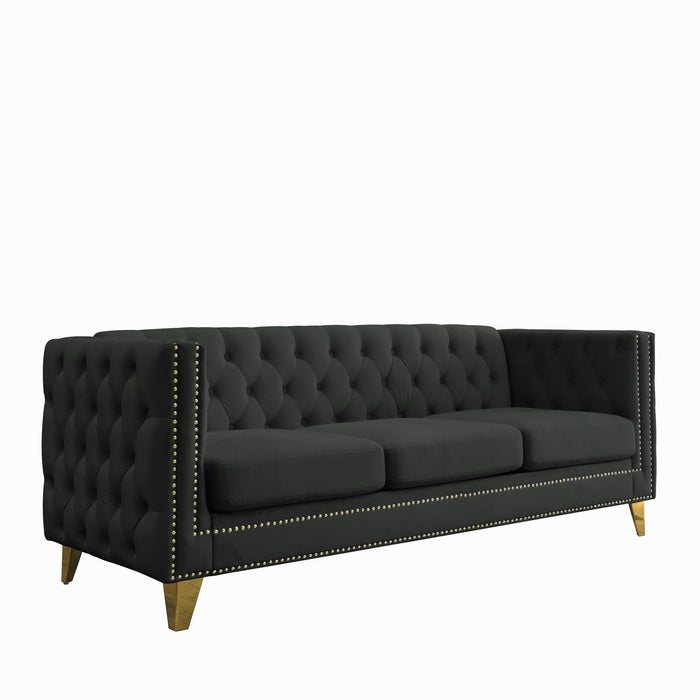 Modern Sofa With Button Tufting, Upholstered Couch For Living Room