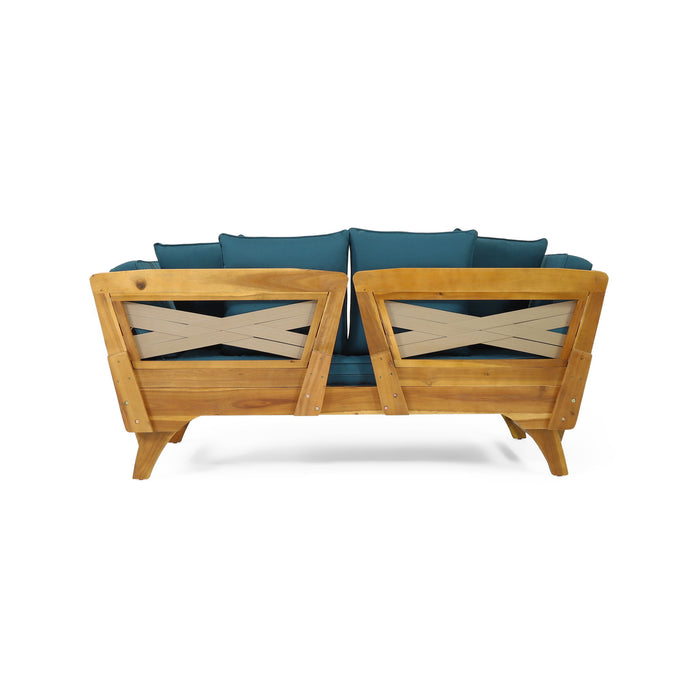 Outdoor Acacia Wood Expandable Daybed With Cushions