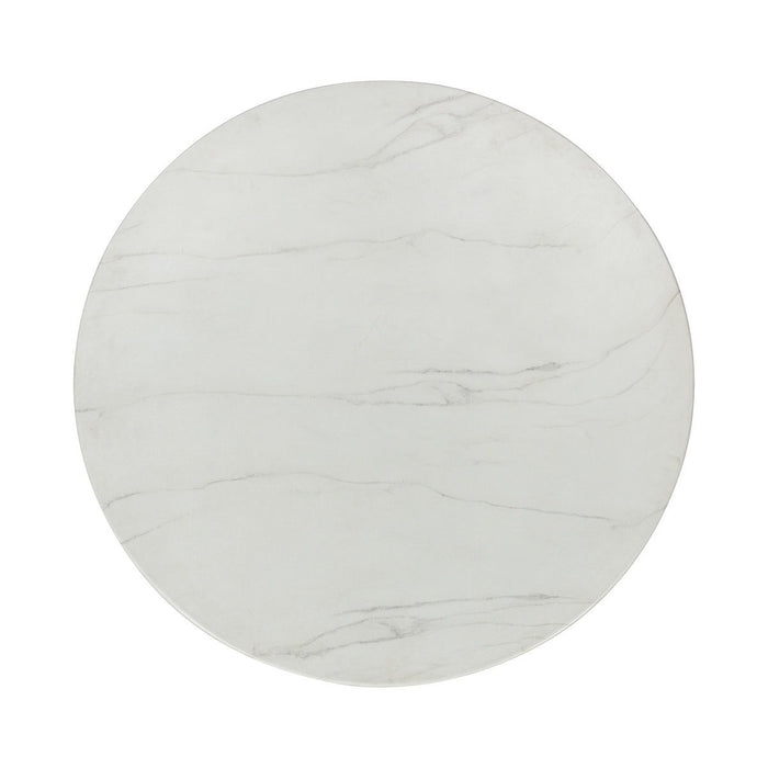 Caspia - 47" Outdoor Round Dining Table - Snowdrift White / Black