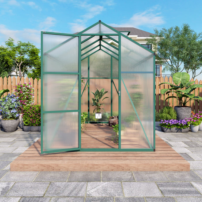 Polycarbonate Walk-In Greenhouse, Raised Base For Outdoor In All Season
