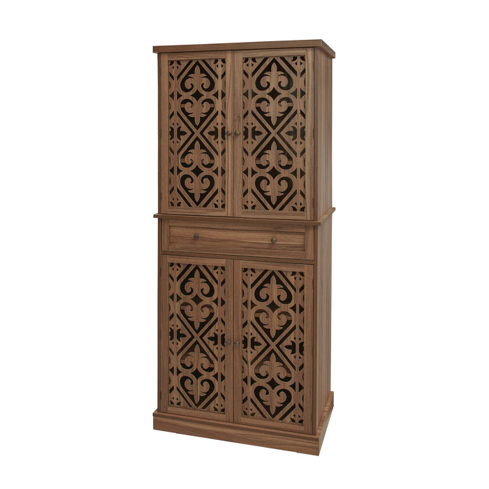 4 Door Cabinet With 1 Drawer, With 4 Adjustable Inner Shelves, Storage Cabinet