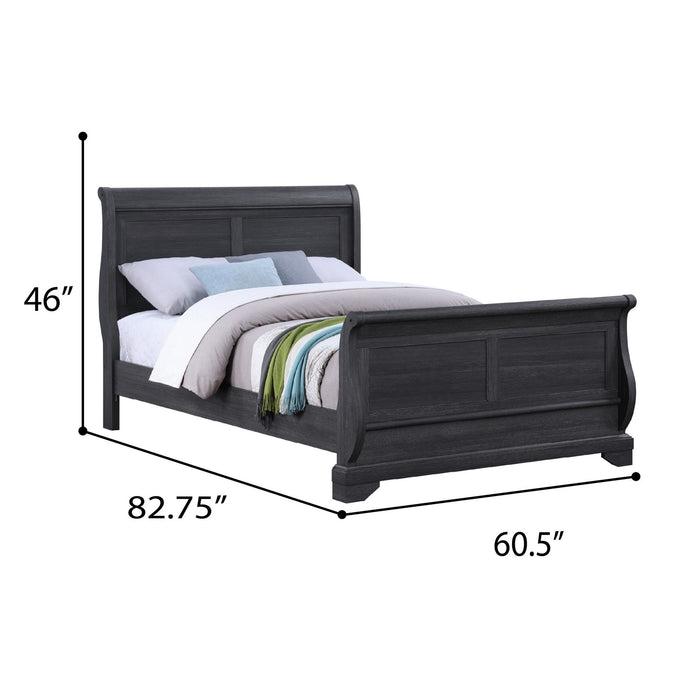 Colville - Full Sleigh Bed With Curved Headboard And Footboard - Black