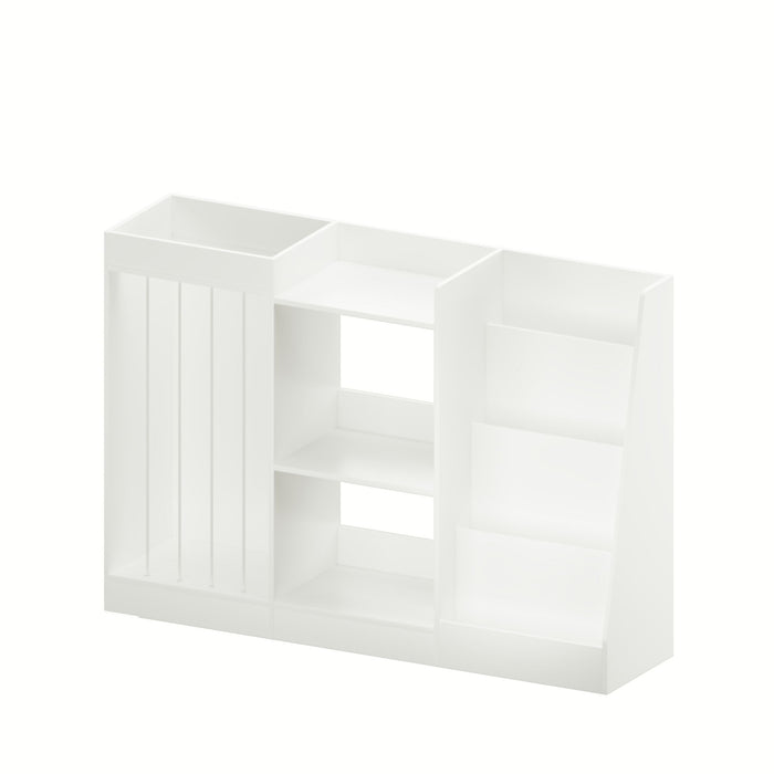 Bookshelf And Toy Storage, 3 Tier Montessori Bookcase With Stuffed Animal Organizer - White