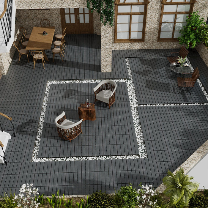 Patio Deck Tiles, Pack Of 22