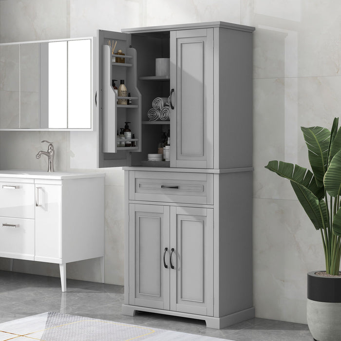 Bathroom Storage Cabinet With Doors And Drawer, Adjustable Shelf