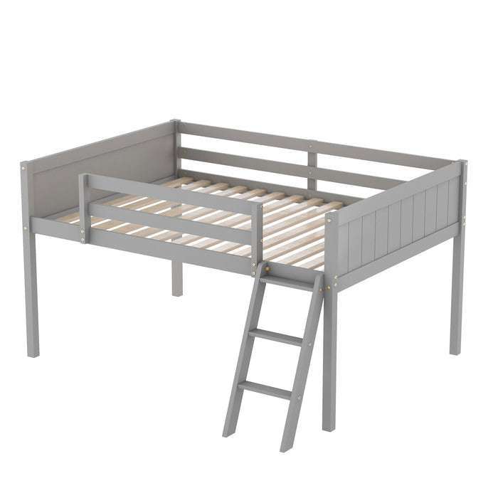 Low Loft Bed With Adjustable Ladder