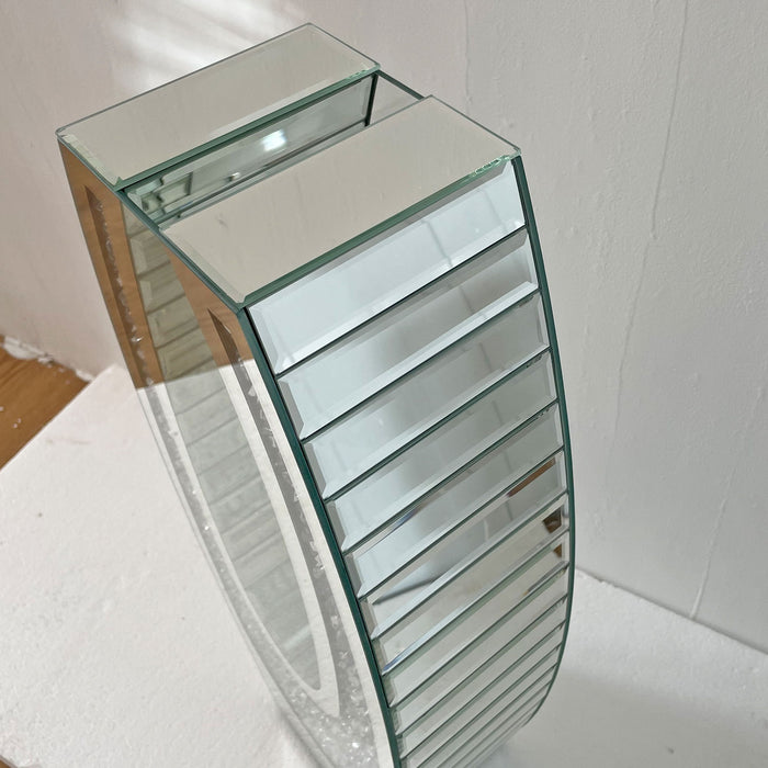 U - Shaped Floor Vase With Shattered Diamond Mirror Surface