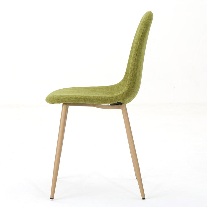 Modern Minimalist Fabric Dining Chair With Iron Legs