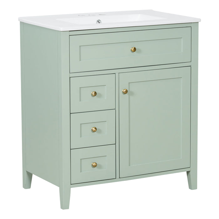 Bathroom Vanity With Sink, 3 Drawers And Adjustable Shelf, Freestanding Storage Unit