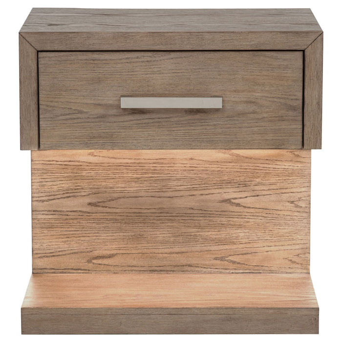 Gibbons - 1 Drawer Nightstand With LED Light - Brown