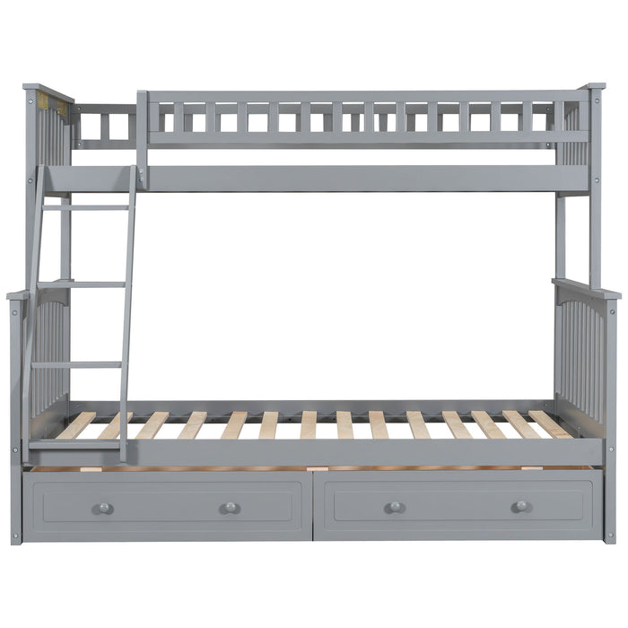 Bunk Bed With Drawers, Convertible Storage Bed