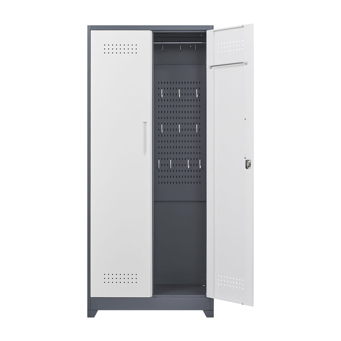 Lockers With Locking Doors, Adjustable Shelves, High Broom Tool Storage Cabinet