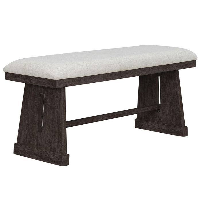 Dining Set With Rectangular Table, 4 Upholstered Chairs & 1 Padded Bench
