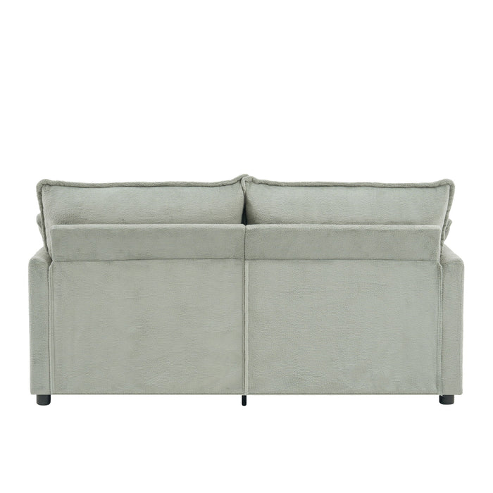 Modern Loveseat Sofa, Upholstered Couch With Side Storage Pockets