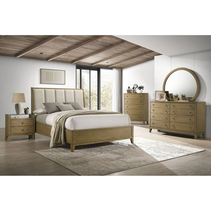 Menlo - Queen Upholstered Panel Bed - Natural