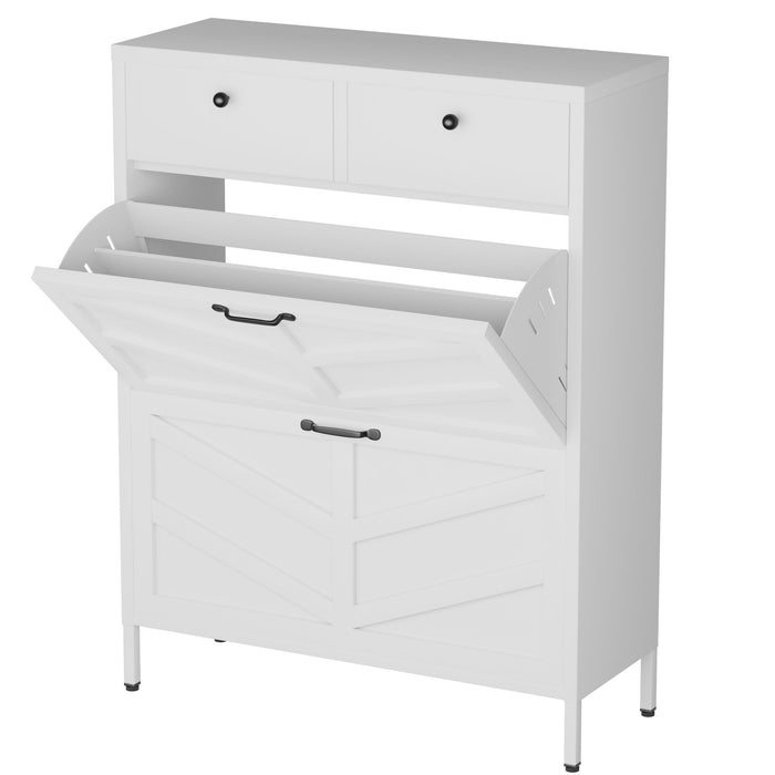 Shoe Cabinet With Flip Drawers