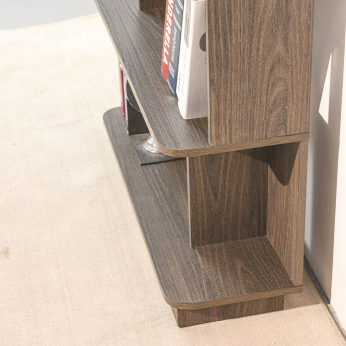 5 Tier Open Bookshelf, Free Combination Storage Shelving For Living Room - Dark Brown