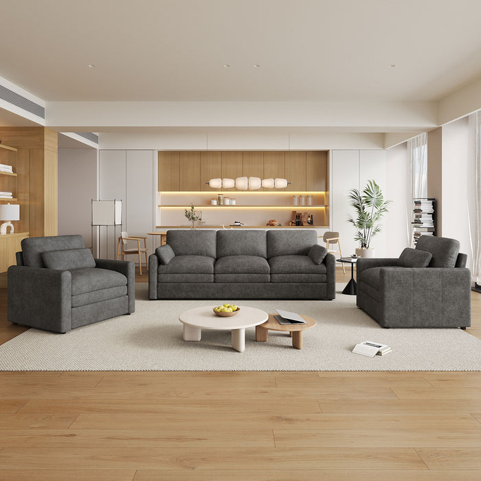 Cloud Sofa Set Couch For Living Room - Gray