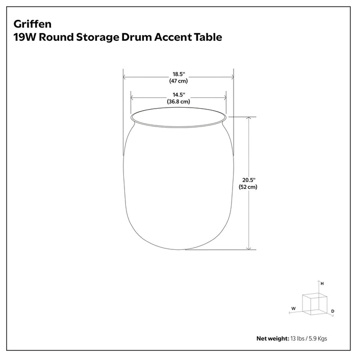 Griffen - Handcrafted Metal Storage Accent Table