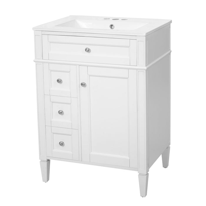 Bathroom Vanity With Top Sink, Storage Cabinet With 2 Drawers And Tip-Out Drawer