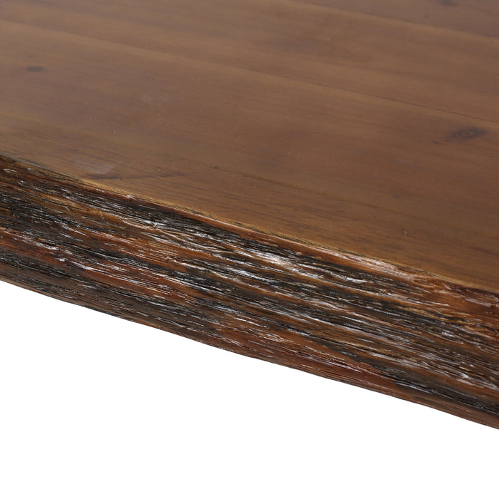 Modern Industrial Faux Live Edge Dining Table With Hairpin Legs - Natural