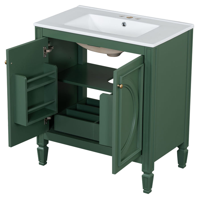 Bathroom Vanity With Sink With 2 Doors And Adjustable Shelf