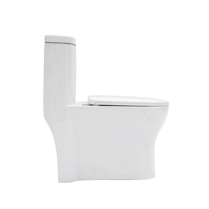 1 Piece Toilet For Bathroom, Dual Flush 1.22/1.6 Gpf, Soft Closing Seat - White