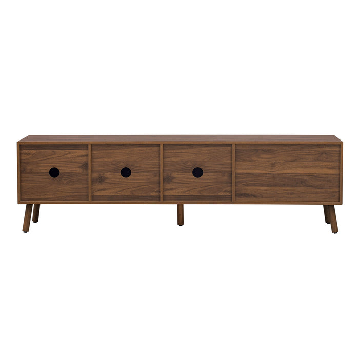 TV Stand With 5 Legs, Media Console Table For Tvs Up To 75" - Walnut