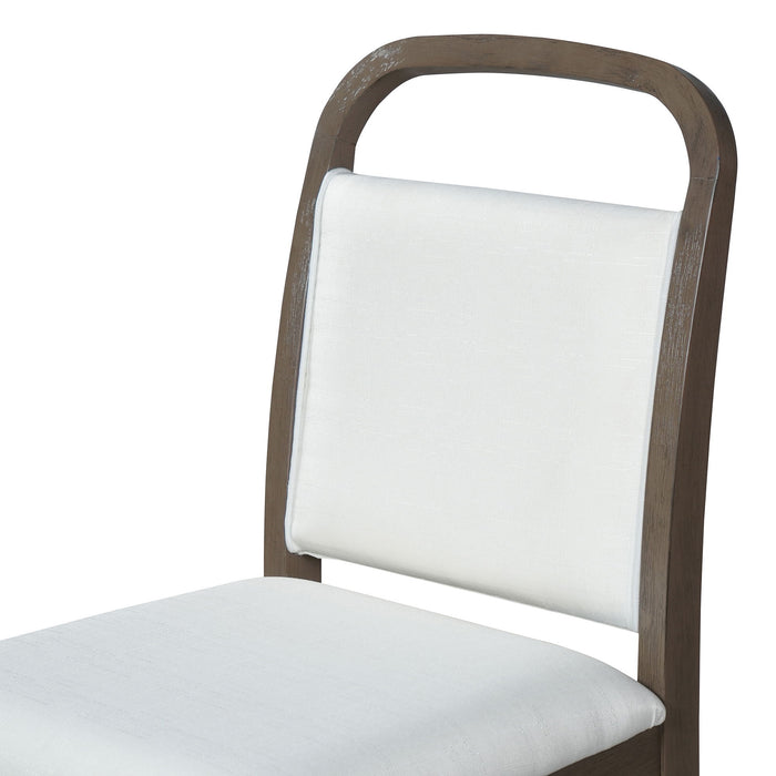 Farmhouse Dining Set With 4 Upholstered Chairs & 1 Bench