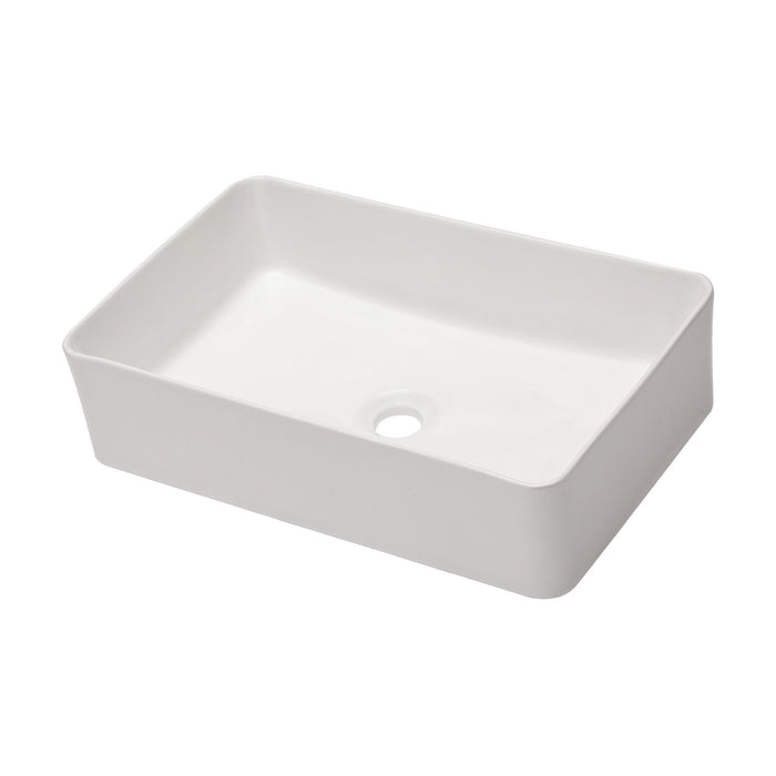 Modern European Design 21" X 14" Ceramic Rectangular Vessel Bathroom Sink - White