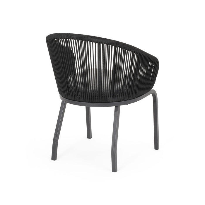 Outdoor Wicker Chair With Powder Coated Iron Legs