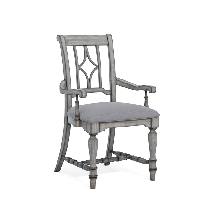 Plymouth - Upholstered Arm Dining Chair (Set of 2) - Gray