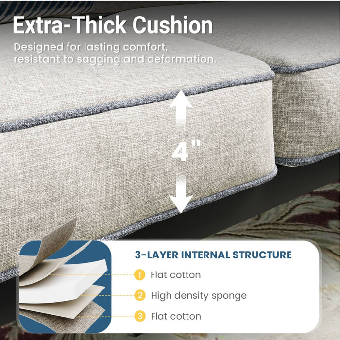 Patio Furniture Set, Coffee Table And Cushions For Backyard