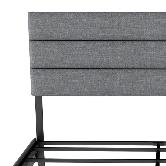 Upholstered Platform Bed Frame With Headboard, No Box Spring Needed, Underbed Storage