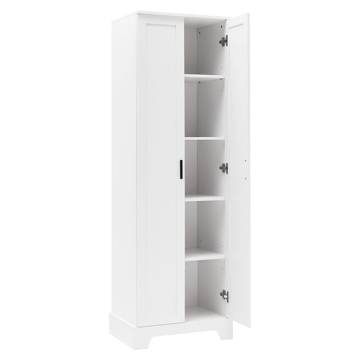 Storage Cabinet With Adjustable Shelves, 2 Doors, Rectangle Design For Bathroom