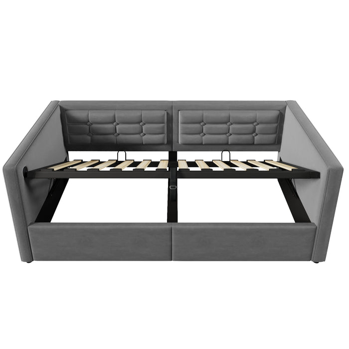 Upholstered Daybed With Hydraulic Storage And USB / Type - C Charging