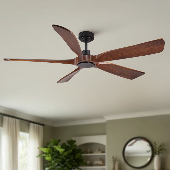 Ceiling Fan With Light And Remote Control, Noiseless, 6 Speeds Reversible, Quiet DC - Matte Black