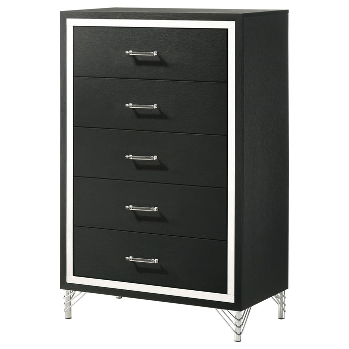 Malcolm - 5 Drawer Bedroom Chest - Black