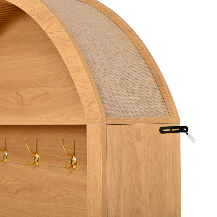 Arched Top Hall Tree With 5 Hooks