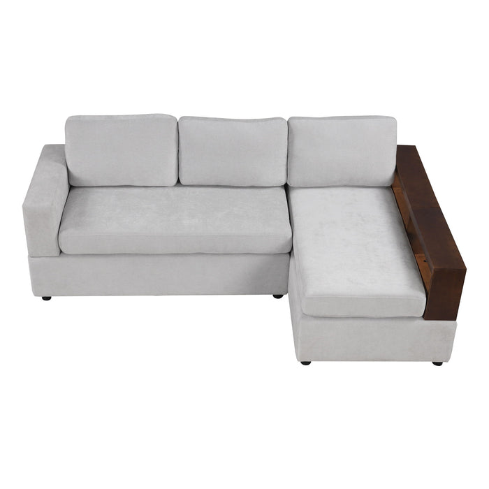 Sectional Sofa Upholstered Sofa Couch With Reversible Armrests For Living Room