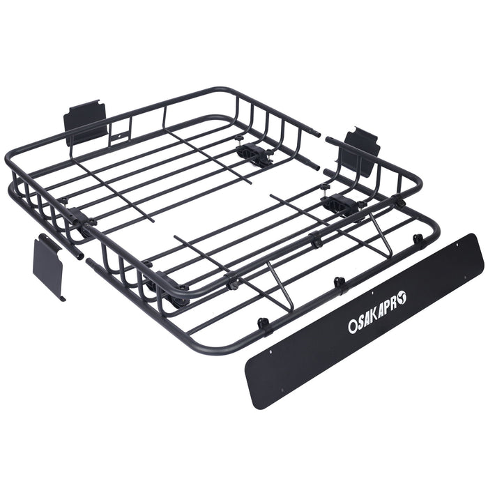 Motoring Rooftop Cargo Carrier Basket Steel, Universal Fit Roof Rack
