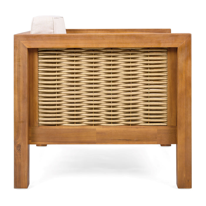 Outdoor Club Chair With Wicker Armrest